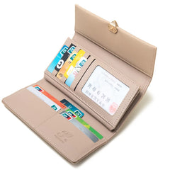 Women's Long Buckle Handbag PU Wallet Bag