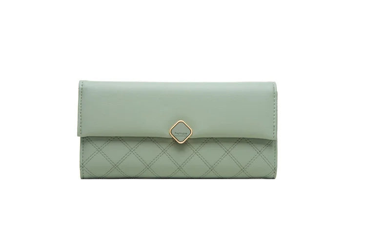 Women's Long Buckle Handbag PU Wallet Bag