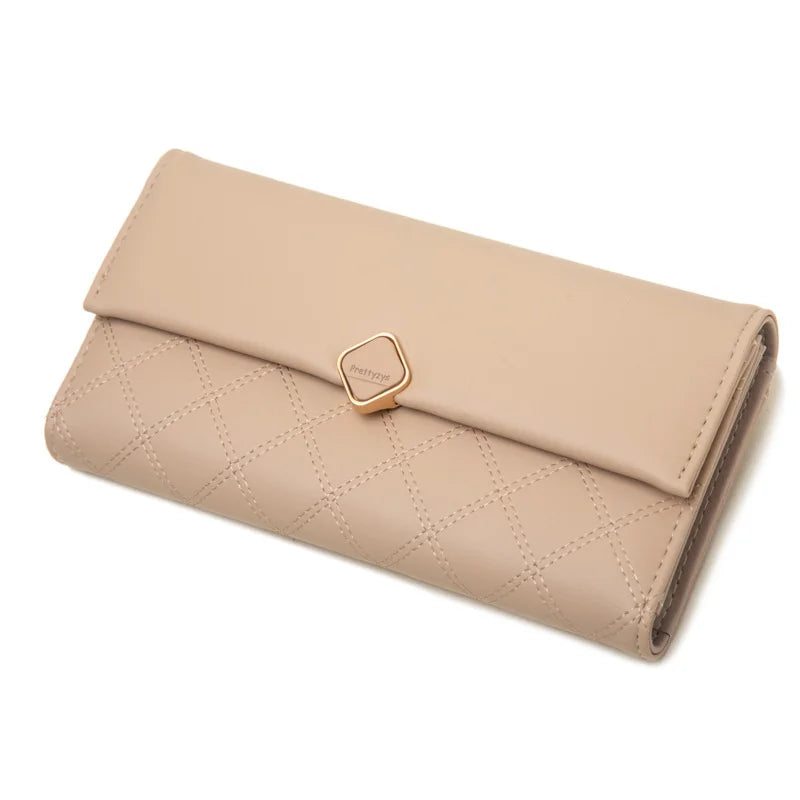 Women's Long Buckle Handbag PU Wallet Bag