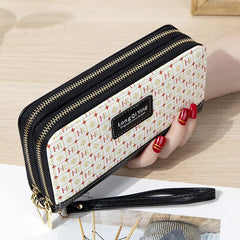 Women's Long Double Zip Clutch Bag Students' Purse