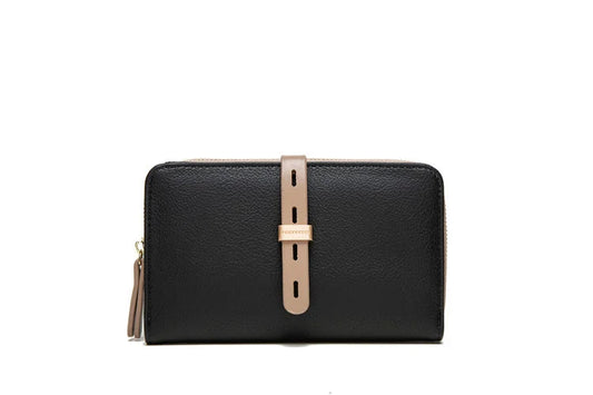 Women's Zip Long Wallet Buckle Bag Zero Wallet PU Frosted Vertical