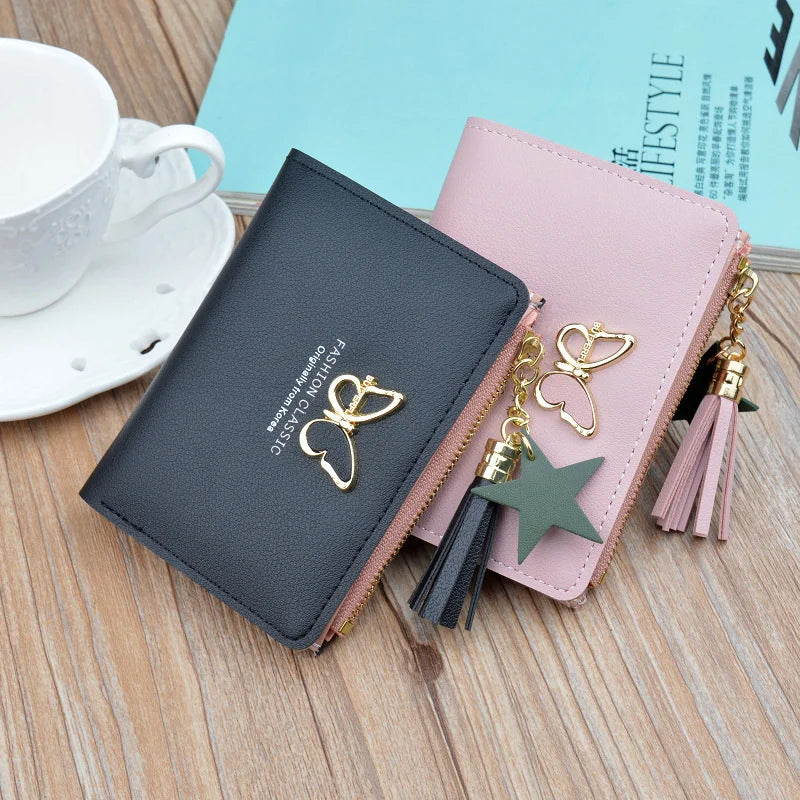 Women's Short Wallet Zipper Fringe Zero Wallet