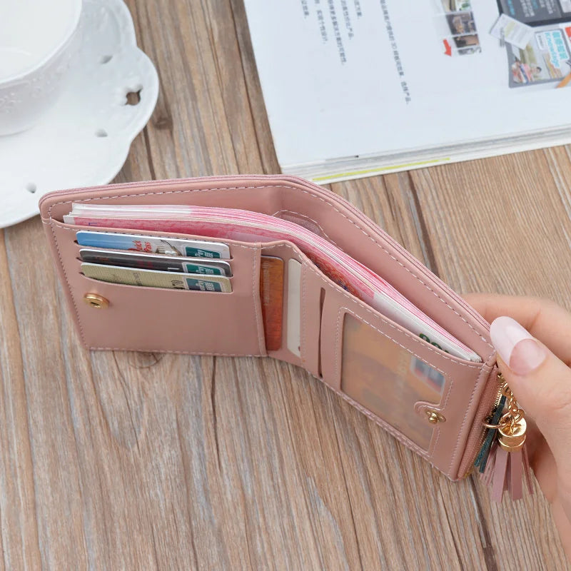 Women's Short Wallet Zipper Fringe Zero Wallet