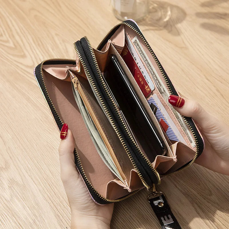 Women's Wallet Wristbands Large Capacity Shine Handbag Female Long Section