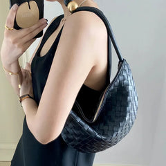 Women's Woven Bag Messenger Bag Metal Ball Cloud Dumpling Bag BM133