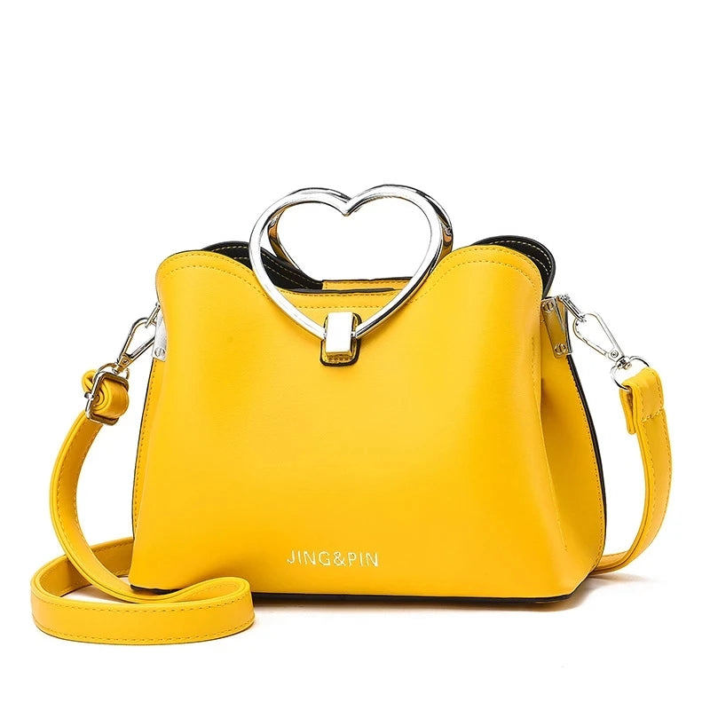 Yellow PU Leather Crossbody Bag Shoulder Travel Handbag Ladies Messenger