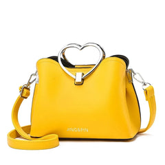 Yellow PU Leather Crossbody Bag Shoulder Travel Handbag Ladies Messenger