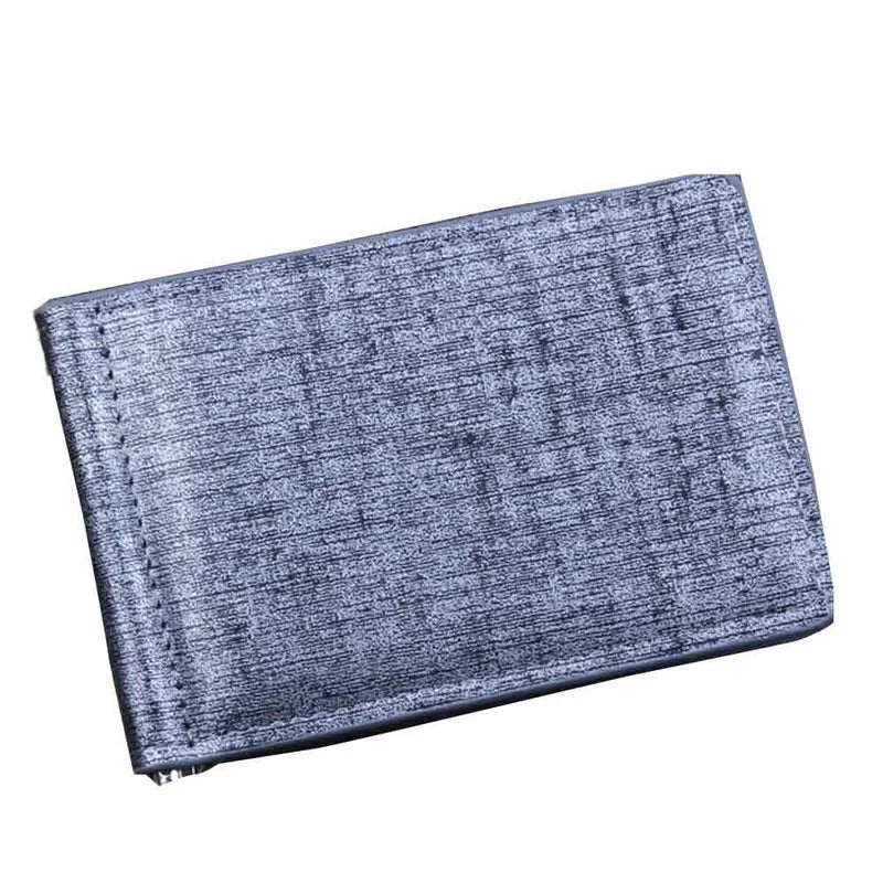 Men's Short PU Leather Wallet Dollar Clip Multifunctional Wallet