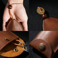 Vintage Leather Car Key Holder Housekeeper Hook Ring Organizer