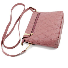 Pink Quilted Messenger Bag for Women