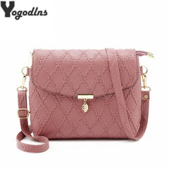 Pink Quilted Messenger Bag for Women