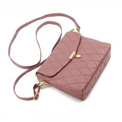 Pink Quilted Messenger Bag for Women