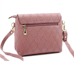 Pink Quilted Messenger Bag for Women