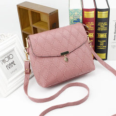 Pink Quilted Messenger Bag for Women
