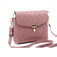 Pink Quilted Messenger Bag for Women