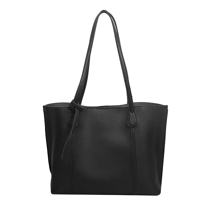Autumn Solid PU Shoulder Bag Large Capacity Messenger Handbag