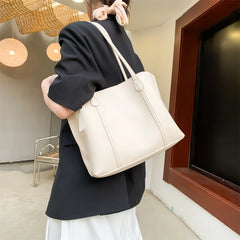 Autumn Solid PU Shoulder Bag Large Capacity Messenger Handbag