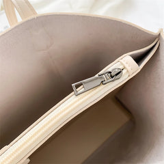 Autumn Solid PU Shoulder Bag Large Capacity Messenger Handbag