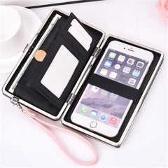 Litchi Pattern Wallet Phone Money Bag Women's Long Wallet