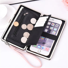 Litchi Pattern Wallet Phone Money Bag Women's Long Wallet