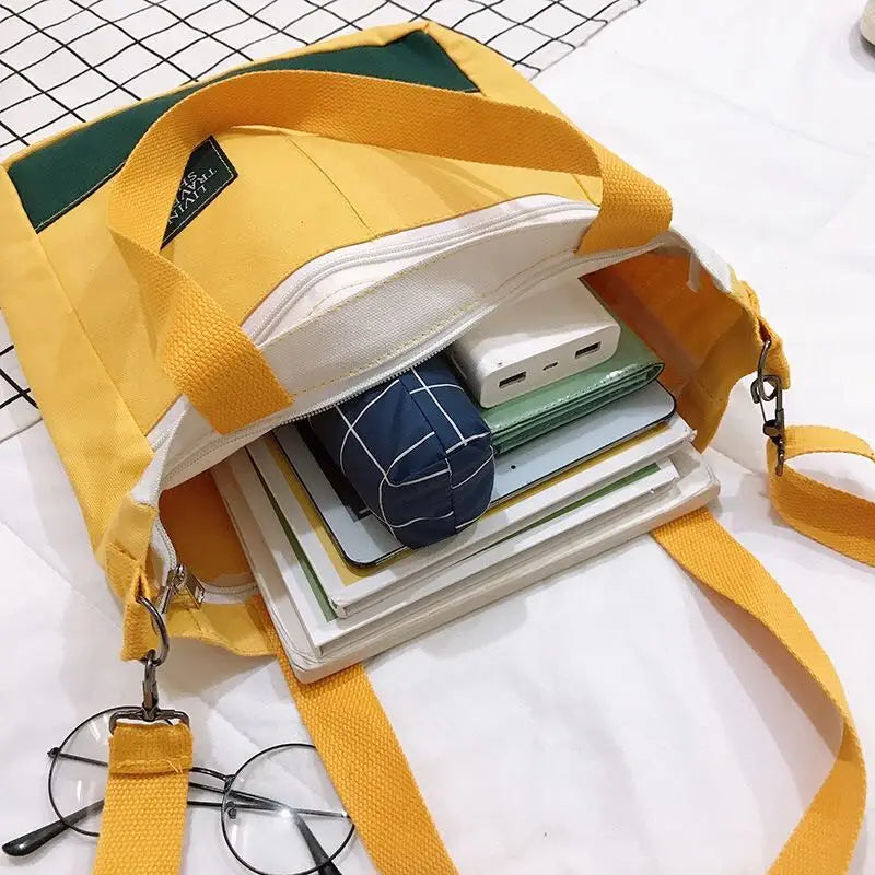 Canvas Women's Shoulder Bag Diagonal Bag Multi-function Large Capacity