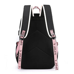 Girls Pink Backpack School Bag for Teenage Boys, Waterproof Big Book Bag