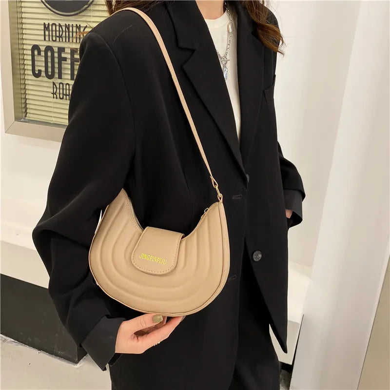 Crescent Pattern Half Round Shoulder Messenger Bag for Women