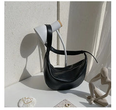 Women Dumpling Shoulder Bag Wide Strap Handbag