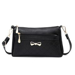 Diagonal PU Lychee Shoulder Crossbody Bag Multi-layer Casual Lady Bag