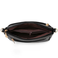 Diagonal PU Lychee Shoulder Crossbody Bag Multi-layer Casual Lady Bag