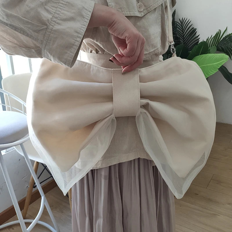Japanese Bow Knot Canvas Handbag Purse