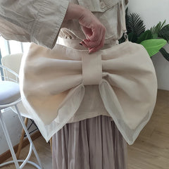 Japanese Bow Knot Canvas Handbag Purse