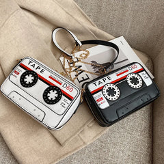 Tape Purse PU Messenger Bag with Chain Strap