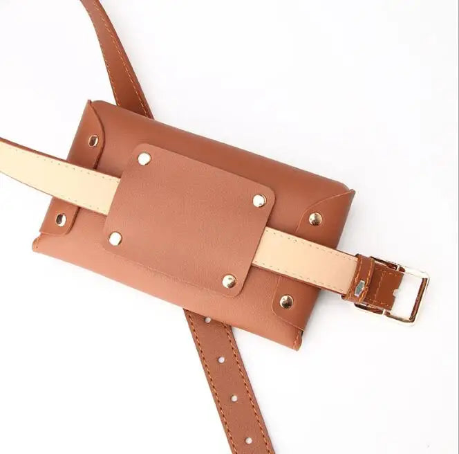 Women's Mini Belt Bag for Phone and Keys, Decorative Waist Belt
