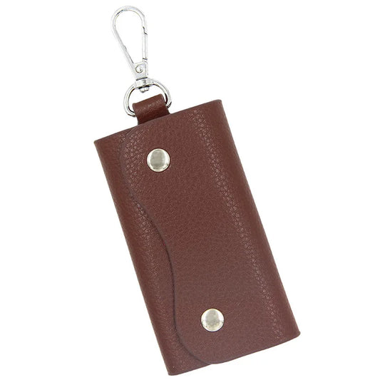 Litchi Pattern Key Bag Cylinder Household PU Key Bag