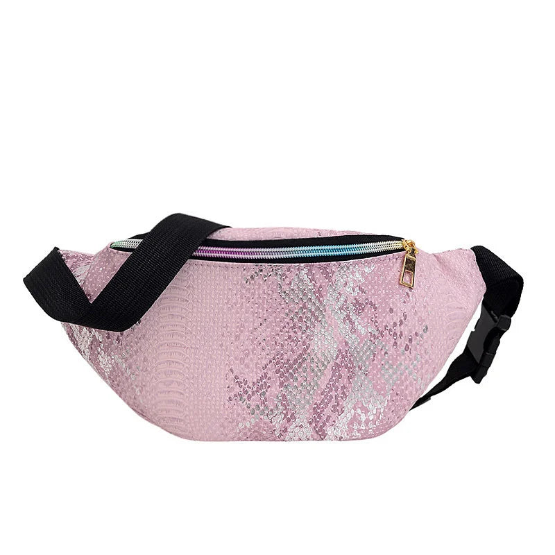 Sequin Snakeskin Waist Bag Single Shoulder Messenger Bag