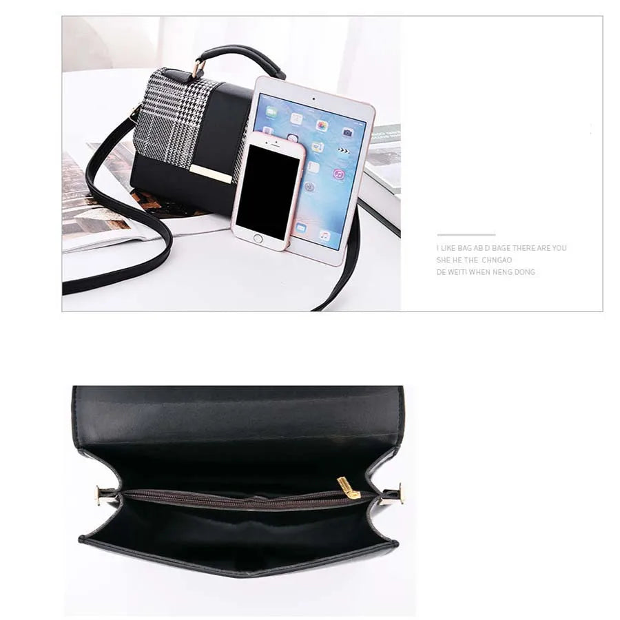 Small Square Lattice Crossbody Bag for Women