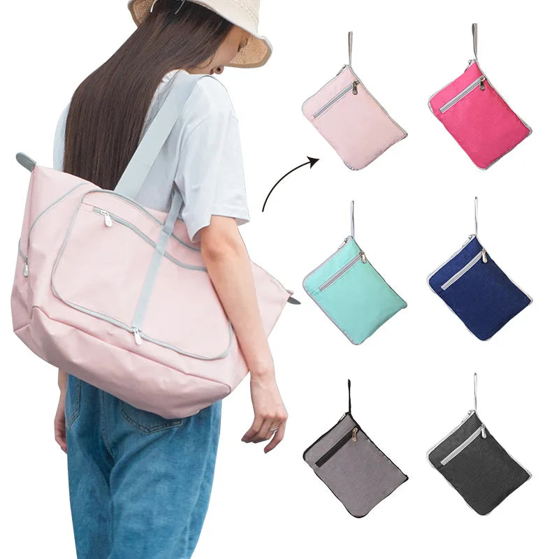 Foldable Duffel Bag Travel Portable Handbag Outdoor Shoulder Bag