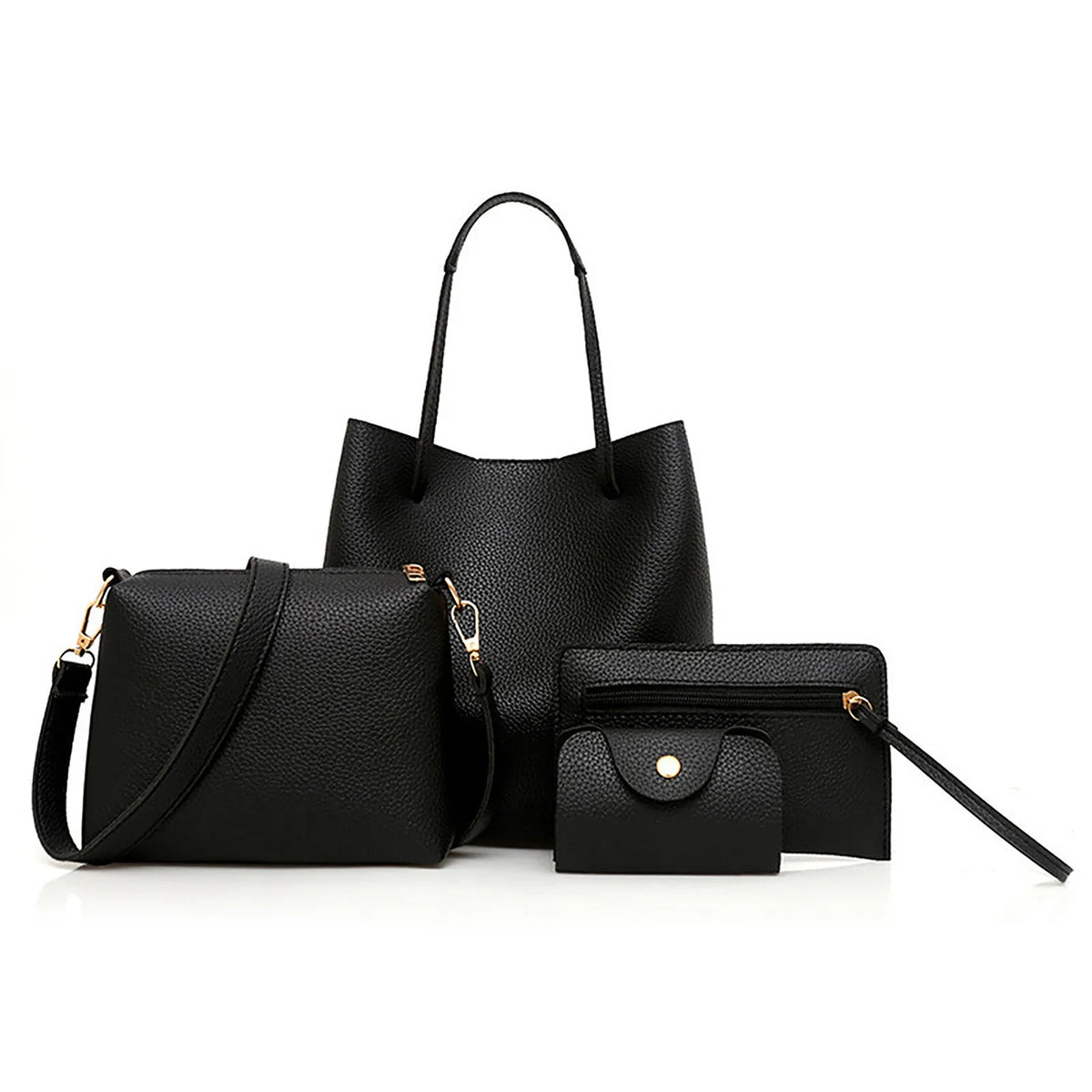 Women's PU One-Shoulder Bucket Bag Travel Handbag