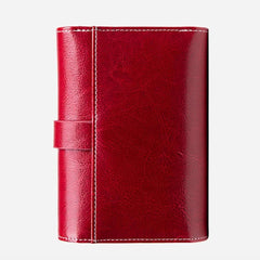 Leather Trifold Coin Purse Buckle Retro Cowhide Women's Wallet