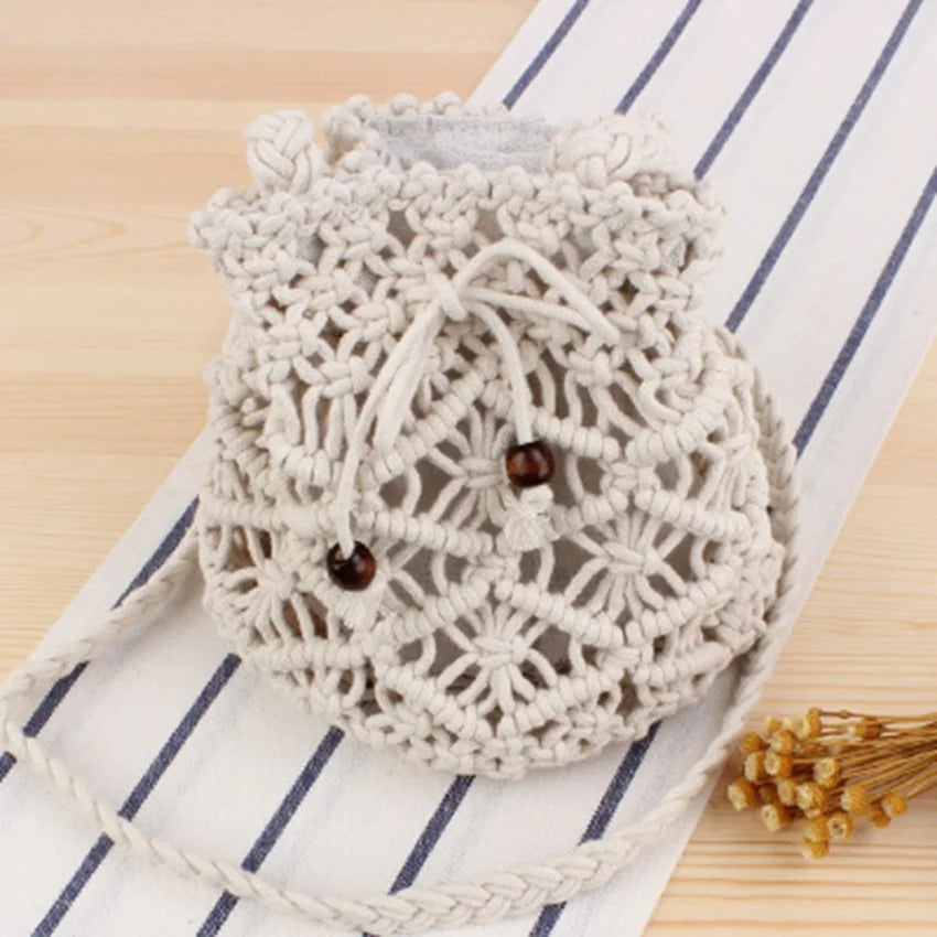 National Wind Woven Bag Retro Straw Beach Holiday Bag