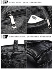 Women's PU Leather Backpack School Bag Waterproof