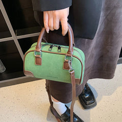 Suede Patchwork Leather Women Totes Bag Small Messenger Crossbody Shoulder Bag