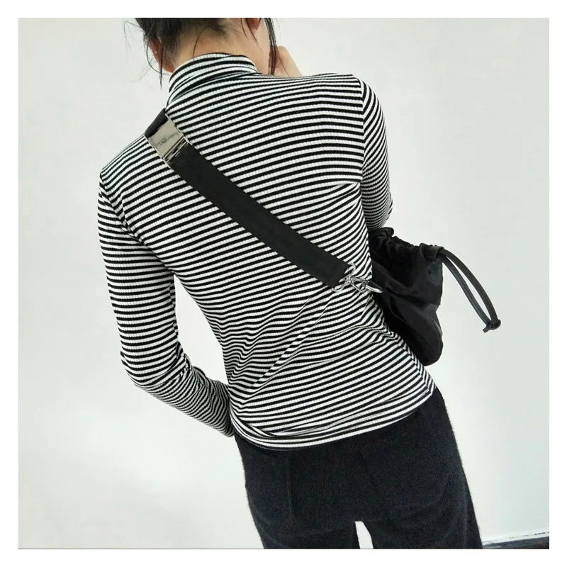 Women Shoulder Bag Nylon Waterproof Drawstring Messenger Bag 126
