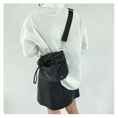 Women Shoulder Bag Nylon Waterproof Drawstring Messenger Bag 126