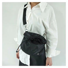 Women Shoulder Bag Nylon Waterproof Drawstring Messenger Bag 126