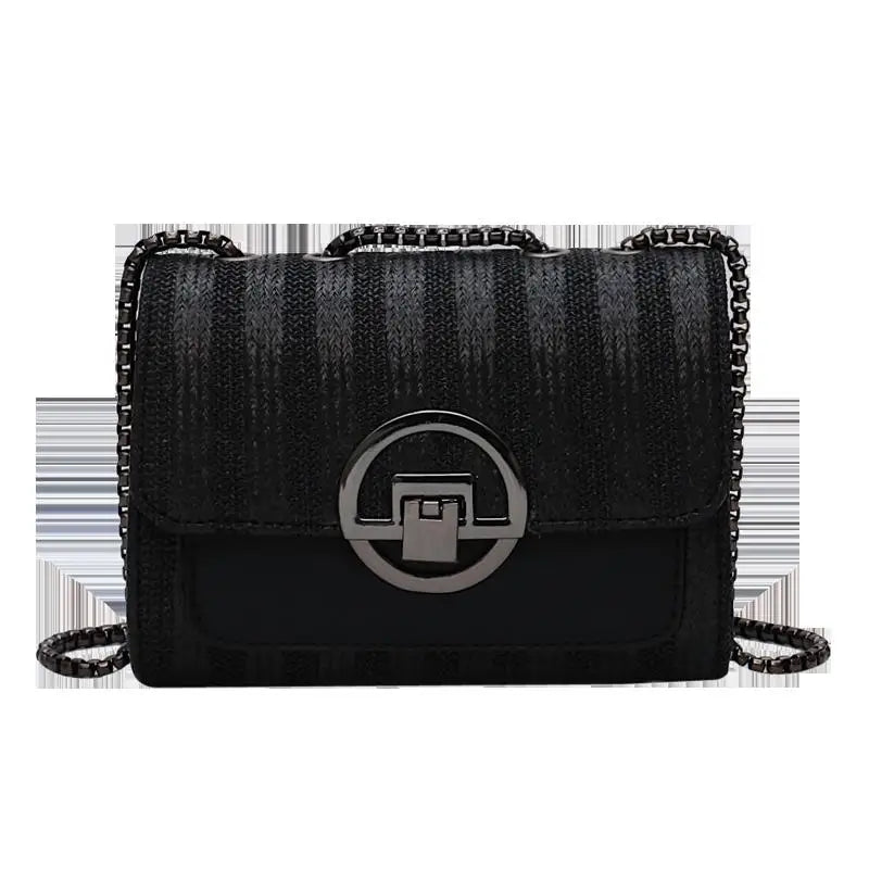 Large Capacity Women's Shoulder Bag with Metal Chain