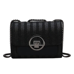 Large Capacity Women's Shoulder Bag with Metal Chain