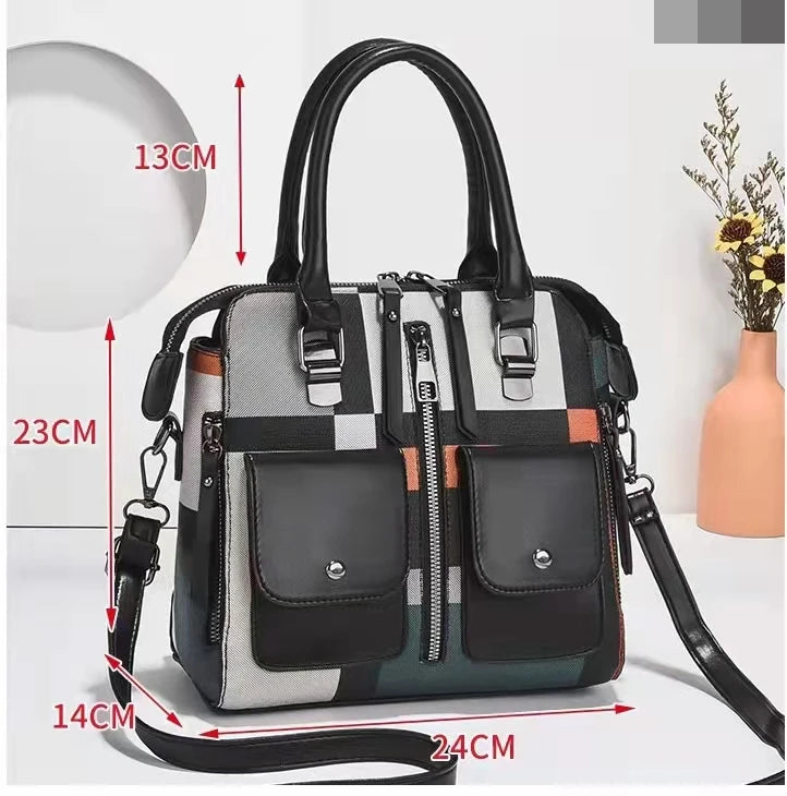 Large-Capacity Shoulder Bag European American PU Portable Female Bag