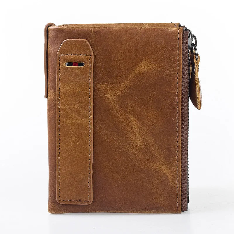 Men's Leather Wallet Purse Crazy Horse Cowhide Wallet W3-132
